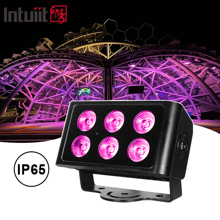 6x5W 4pcs LED Mercekler Dışarıdaki Kare IP65 Su geçirmez DMX Sahne Işığı Sel Işığı RGBW 4 İçinde 1