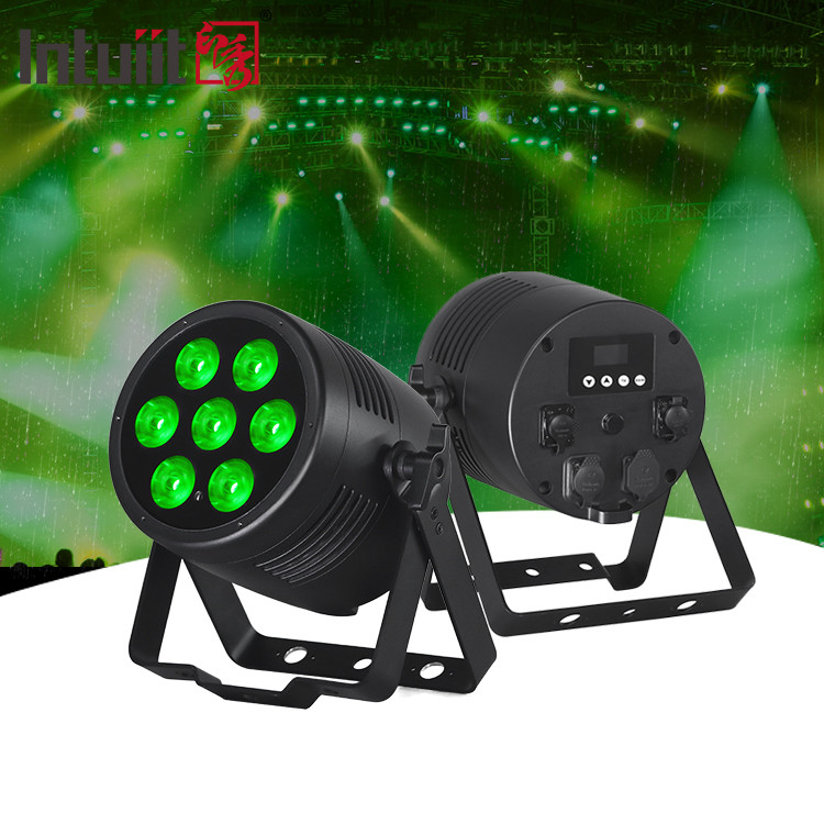 Su geçirmez Kablosuz DMX Dış 7x20W RGBWA UV 6in1 IP65 LED Par Light Uplight Dış