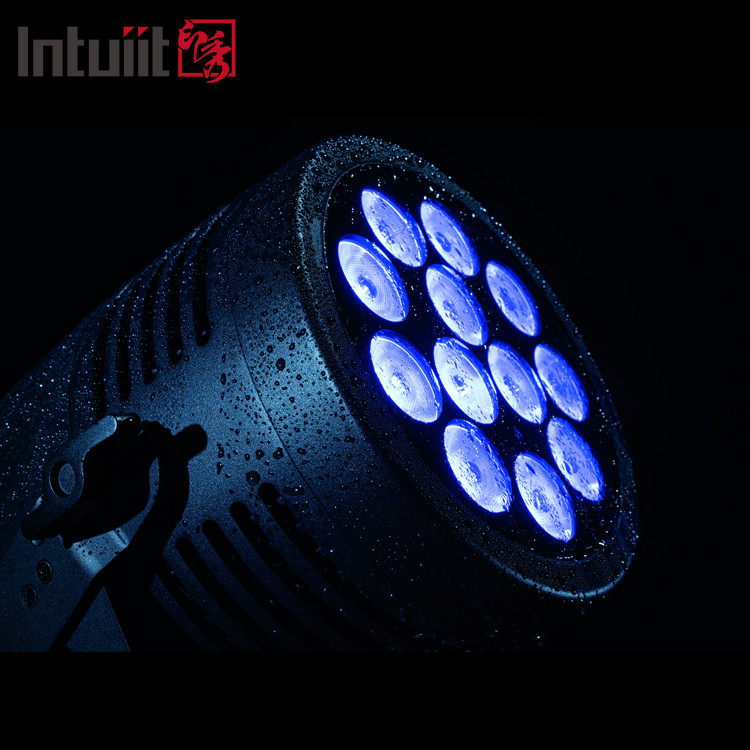 IP65 Su geçirmez Dış DJ Sahne Işıkları 12x20W RGBWA UV 6in1 Alüminyum LED Par DMX512 ile Sessiz Disko Yıkama Etkisi
