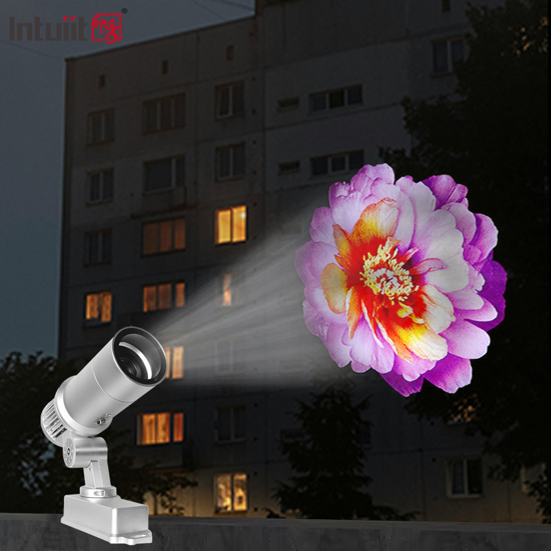 Dışarıdaki 60W Özel Logo Gobo Görüntü Projekörü IP65 Dışarıdaki Döner LED Reklam Projekörü Işık