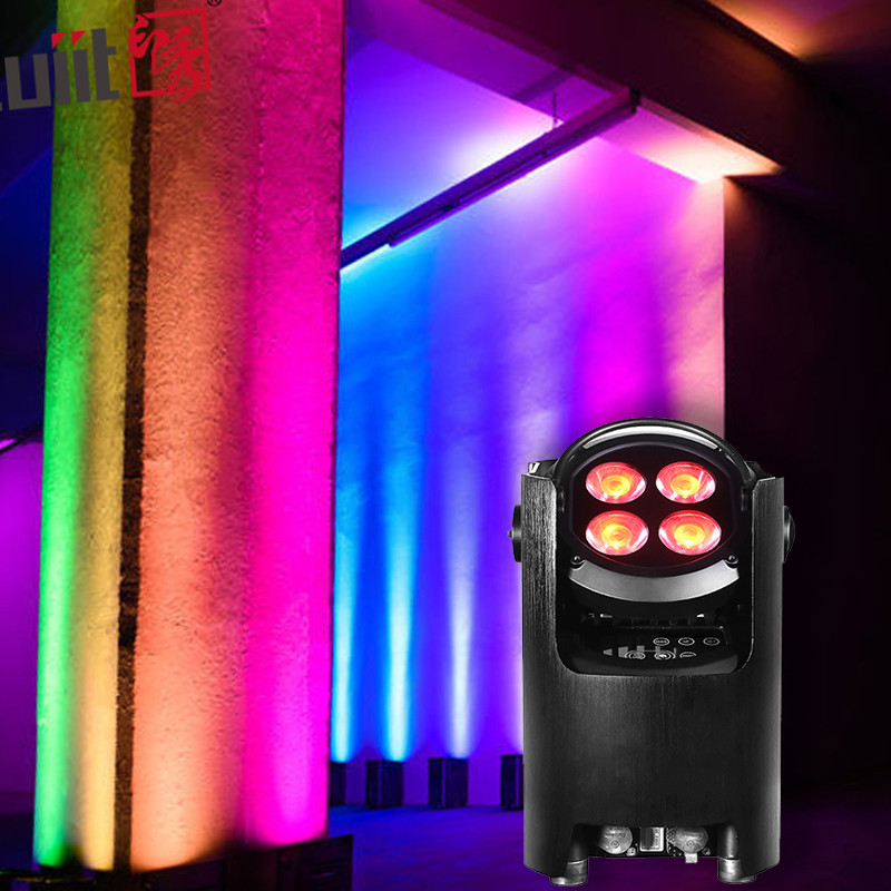 4x12W 4 in 1 RGBW Led Uplights Sahne Par Parti Pil Enerjisi Kablosuz Par Led Düğün Dj Uplights
