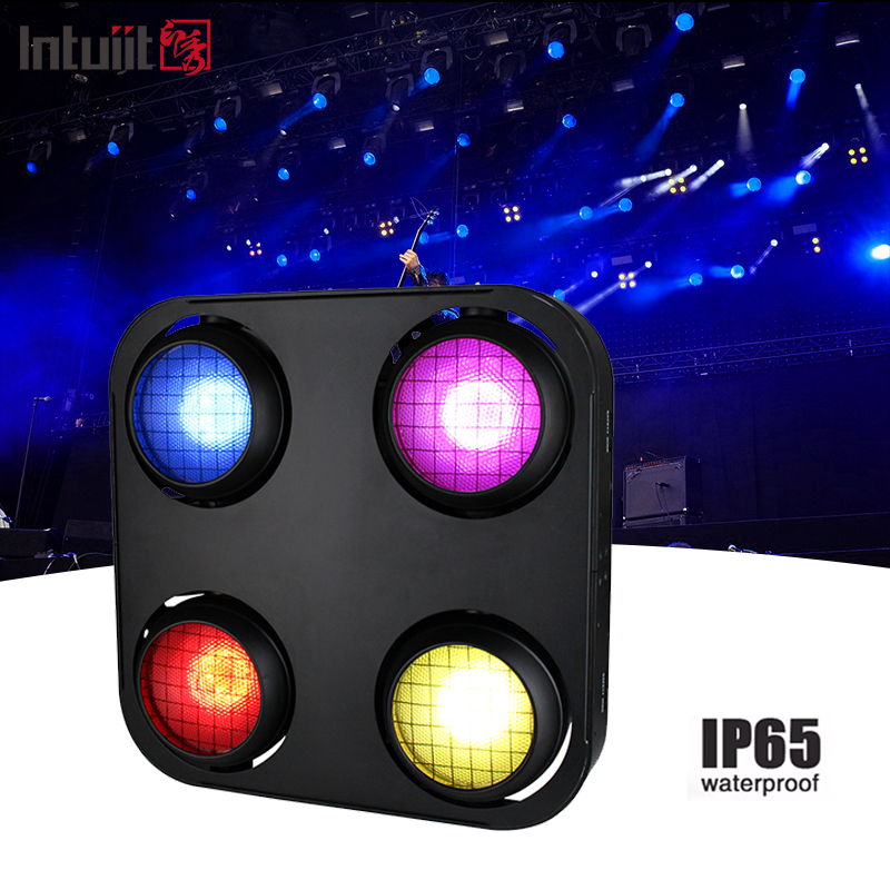 IP65 2'si 1 Arada Kehribar & Sıcak Beyaz Su Geçirmez Cob Sahne Kör Işığı 4x90W 4 Göz Seyirci Dmx512 LED COB Kör Işığı