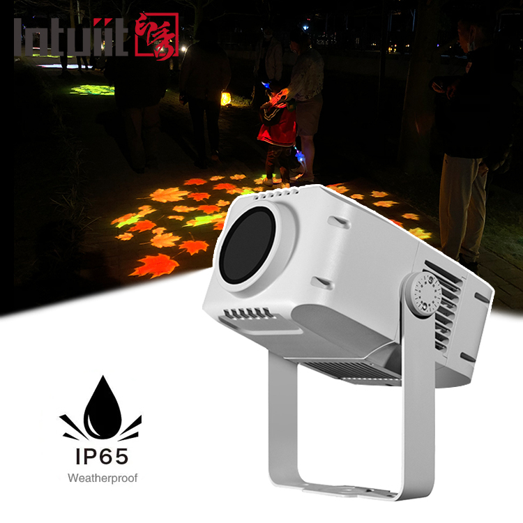 Dış Mekan Gobo Projektör 100w Reklam Projektörü Dönen Led Su Geçirmez IP65 Logo Gobo Projektör Işığı