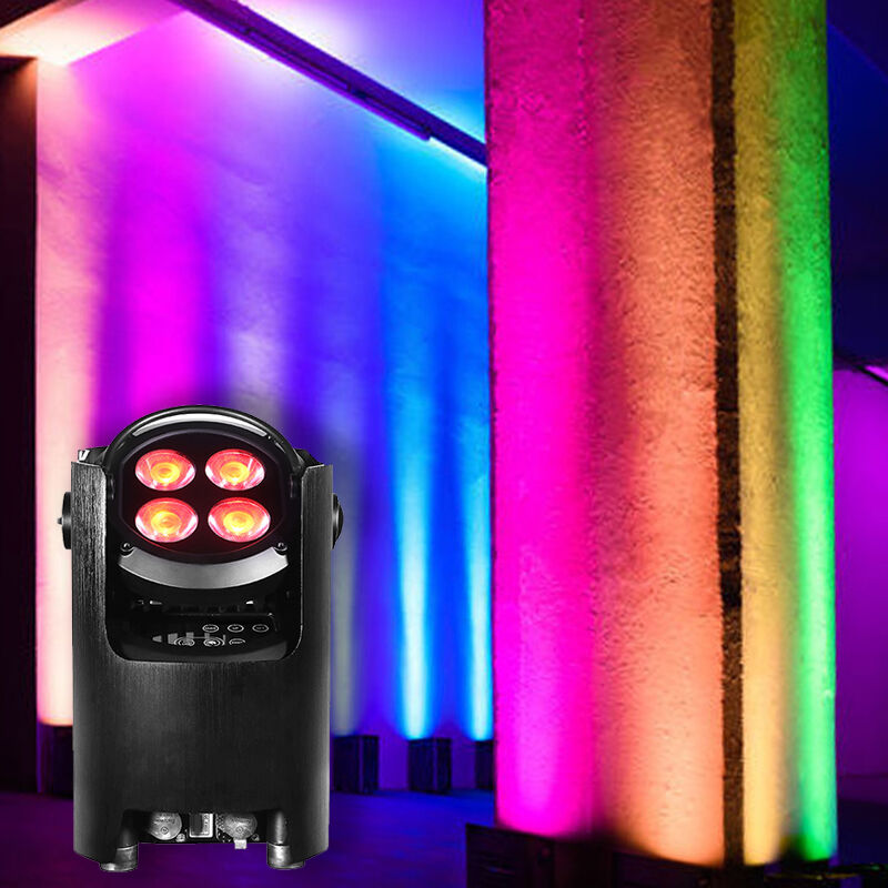 4*12W RGBW IP54 Kablosuz Pil Güçlendirilmiş LED Yükseltileri Bahçe Uygulamaları için Spotlights