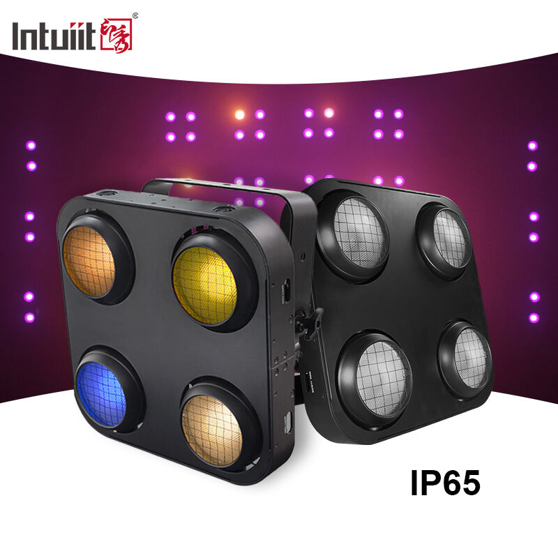 Sahne LED Blinder IP65 Seyirci Işığı için RGB Sıcak Beyaz Kehribar Renkli 400W Su Geçirmez 4 Gözlü Blinder Işıkları