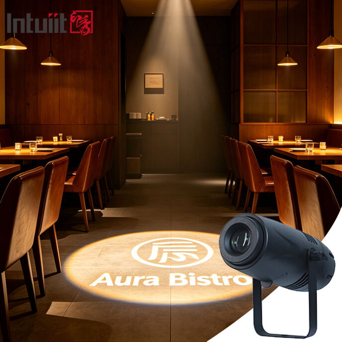 Döner 40W LED Logo Projeksiyonu düğün etkinliği sergi salonu için özel Gobo Işık Yüksek Tanımlı Dahili Projeksiyon Lampası