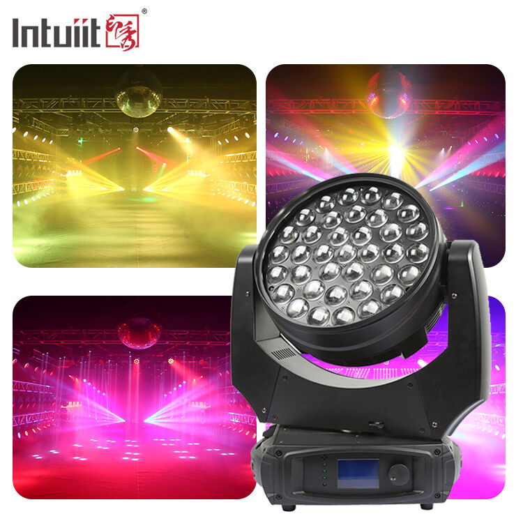 37x10W 4in1 RGBW LED Hareketli Baş Zoom Yıkama Işığı DMX512 Gece Kulübü Düğün Barı için Profesyonel Sahne Ekipmanı