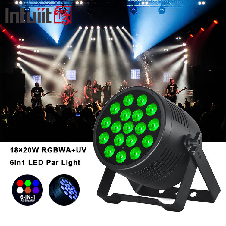 Dış Sahne Işığı IP65 Su geçirmez 18x20W LED Par RGBWA+UV 6 in 1 DMX512 Düğün Partisi için Yıkama Işığı Disko Etkinlik Bina Cephesi