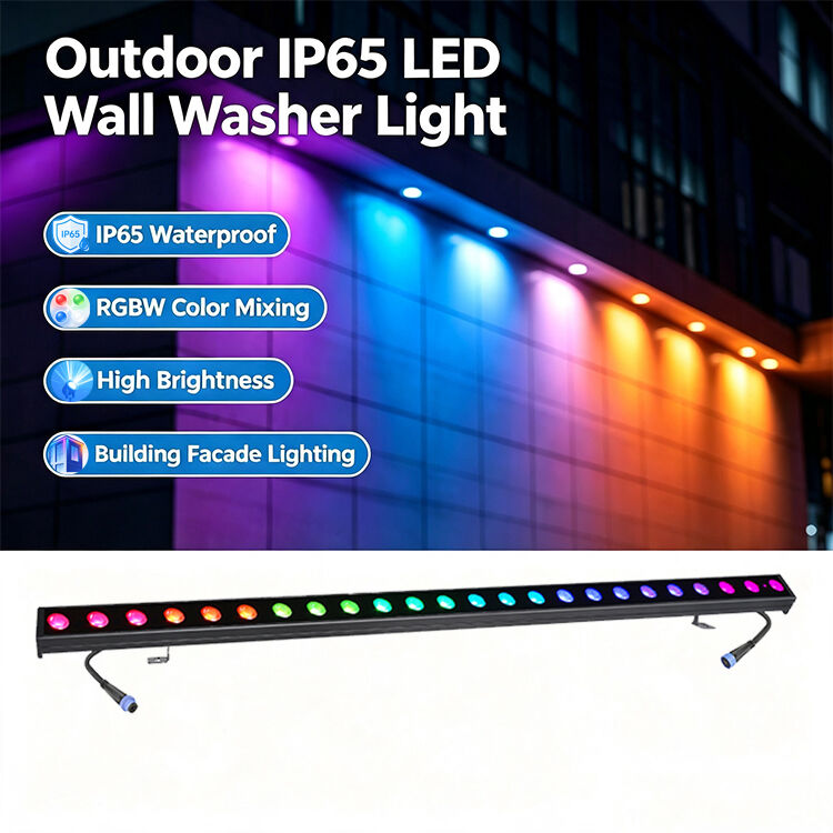 2x24W RGBW 4'ü 1 Arada IP65 Dış Mekan LED Lineer Duvar Yıkama — Bina, Köprü ve Peyzaj için DMX512 Su Geçirmez Yıkama Lambası