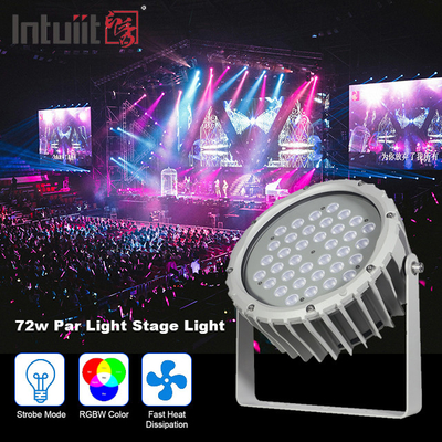 72w RGBW DMX512 Su Geçirmez Led Taşkın Işık Dış Peyzaj Bahçe Yuvarlak Sahne Par Işığı