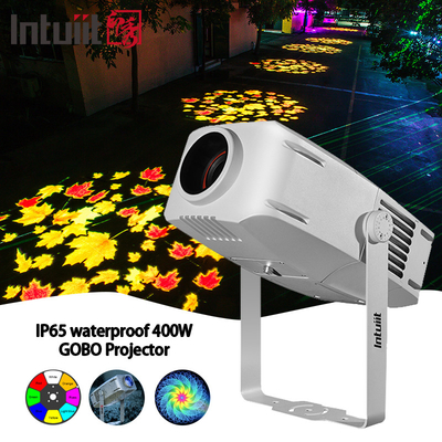 Özel 400W Dışarıdaki IP65 Su geçirmez Döner Reklam Görüntü Projeksiyon Lampu Gobo Dükkan Logo Projekörü