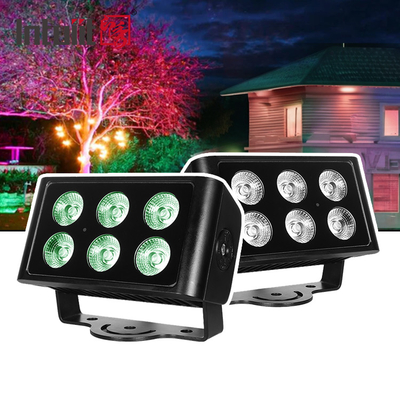 6x5W IP65 Su geçirmez RGBW 4IN1 Dış Çevre LED Sel Işığı DM512 Kontrol