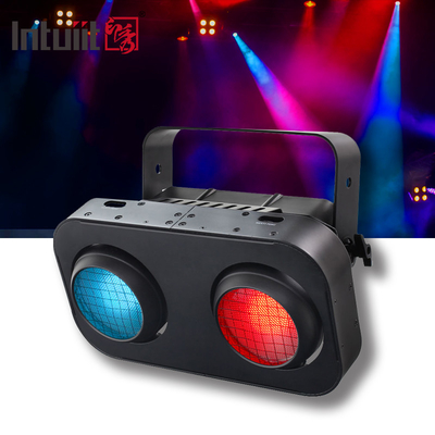 Sahne izleyici ışığı 2 gözlü RGBW 4in1 Led Cob Blinder 200W Disco Sahne Işıkları için