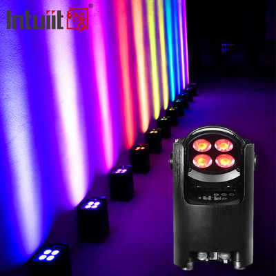 IP54 Mini Yukarı Işıklar 4X12W Pil Spotlight 4 LED Kablosuz DMX & IR Uzaktan Yukarı Işıklar Disko Kulübü Parti Sahne Yukarı Işıklar