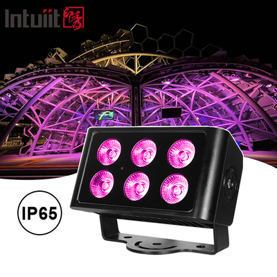 6x5W 4pcs LED Mercekler Dışarıdaki Kare IP65 Su geçirmez DMX Sahne Işığı Sel Işığı RGBW 4 İçinde 1