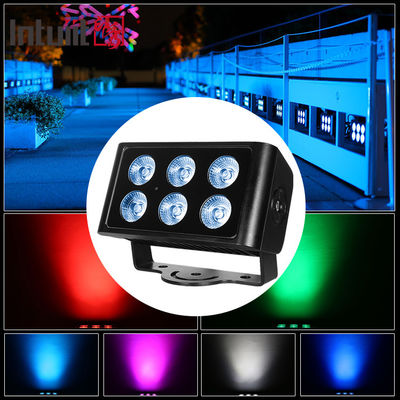 Dış Su geçirmez 6x5W Şehir Renkli LED Duvar Yıkama Işığı 4in1 RGBW Otel ve Binalar için Fırtına Işığı DMX512 Kontrol Modu