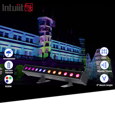 IP65 Pil Güçlü Led Duvar Yıkama 12 adetx2W Rgbw 4'ü 1 Arada Led Bar Işık Dış Mekan için