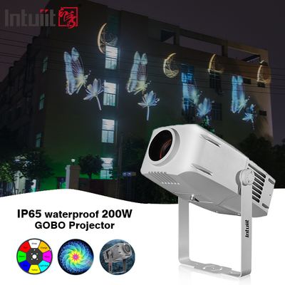 Profesyonel 200W Dış Mekan Su Geçirmez Reklam LED Dönen Gobo Logo Projeksiyon Projektör Işığı IP65