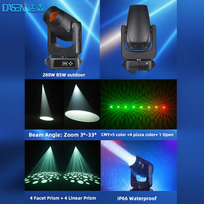 2025 BSW 280W LED Hareketli Baş Sahne Işığı DMX512 DJ Disko Gösteri CMY için 3in1 Parmak Noktası Yıkama