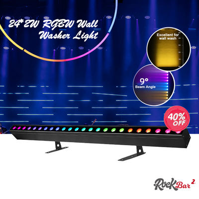 Yıkama Işığı IP20 DMX512 Gelişmiş Akıllı Müzik Çözümü 24 * 2W RGBW LED Işıklar Doğrusal Bar Duvar Yıkamacı
