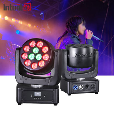 12*8W Hareketli Kafa LED DJ Işığı RGBW Yıkama Işın DMX512 Düğünler, Disko Partileri için Ses Aktif Sahne Aydınlatması