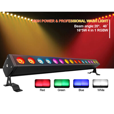 16X 5W RGBW LED Duvar Yıkama Çubuğu DMX512 Kontrol DJ Bahçe için doğrusal ışık IP65 DMX512 Kontrol