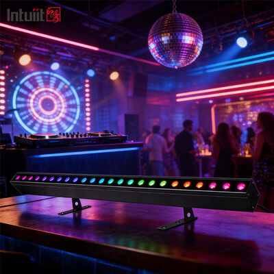 IP65 RGB 24*2W 1M LED Duvar Yıkama Ses Kontrollü DMX RGBW Aydınlatma Bar Düğün Partisi için Uzaktan Kumandalı