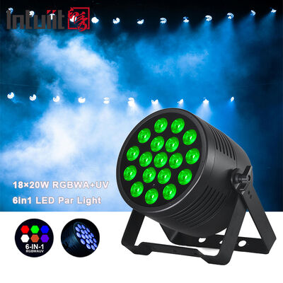 Açık IP65 Su Geçirmez LED Par Işık 18x20 W RGBWA UV 6in1 Profesyonel Sahne Yıkama Aydınlatma DMX DJ Olaylar için Can Stadyum Kulübü