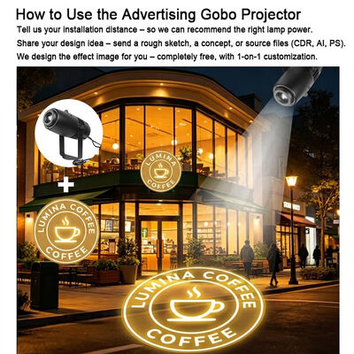 Özel Logo Projeksiyonu Işık Dış Su geçirmez Gobo Projeksiyonu 60W LED Reklam Işıkları İş Markalaması için