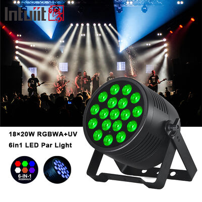 Dış Sahne Işığı IP65 Su geçirmez 18x20W LED Par RGBWA+UV 6 in 1 DMX512 Düğün Partisi için Yıkama Işığı Disko Etkinlik Bina Cephesi