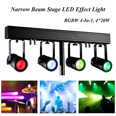 LED 80W Par Light 4.5 Degree Narrow Beam Angle RGBW 4-in-1 DMX512 Stage Effect Light for DJ Disco Event