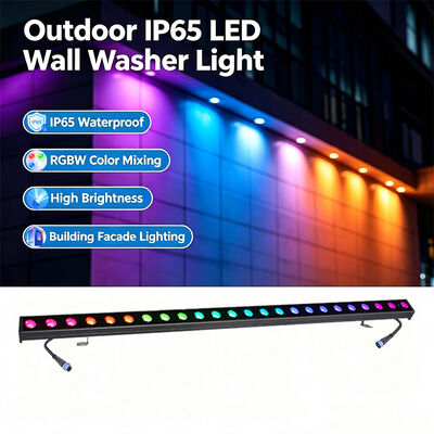 2x24W RGBW 4'ü 1 Arada IP65 Dış Mekan LED Lineer Duvar Yıkama — Bina, Köprü ve Peyzaj için DMX512 Su Geçirmez Yıkama Lambası