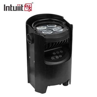 Şarj Edilebilir DMX Kablosuz Dış Mekan LED Par Işık Akülü 4'ü 1 Arada RGBWAUV 4 * 12W IR Kontrol Cihazı ile