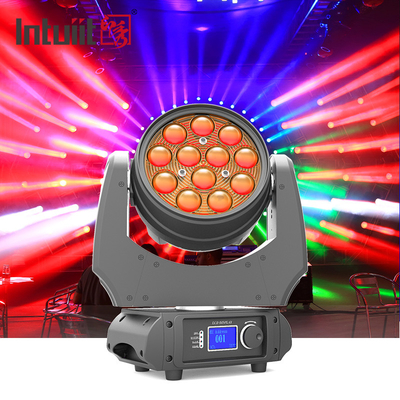 12 * 10W LED Tam Aralıklı Yıkayıcı Zoom Hareketli Kafa RGBW 4 1 DMX 150 Watt Işın Yıkama Işığı